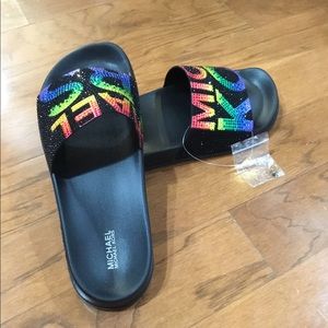 Michael kors Gilmore rainbow slide sandals